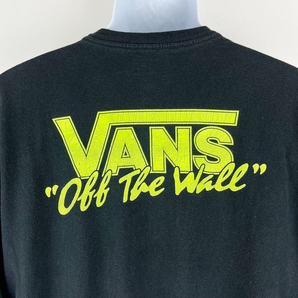 Vans T Shirt Mens Large Black Off The Wall Long Sleeve Knit Classic Fit Tee - Picture 10 of 15